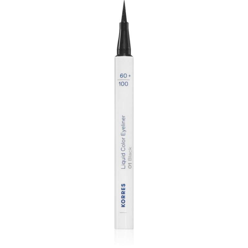 Korres Liquid Color Eyeliner voděodolná oční linka ve fixu odstín 01 Black 1 ml