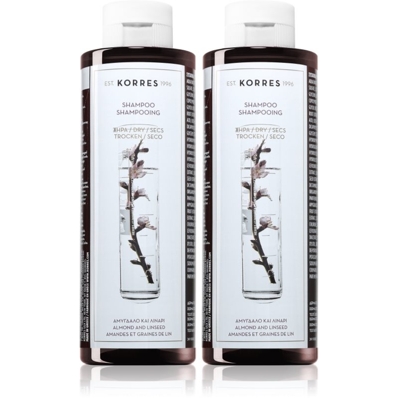 Korres Almond & Linseed Shampoo für trockenes und beschädigtes Haar vorteilhafte Packung