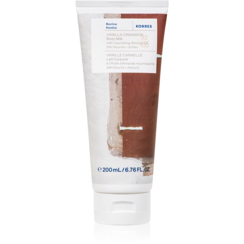 Korres Vanilla & Cinnamon výživné telové mlieko s mandľovým olejom 200 ml