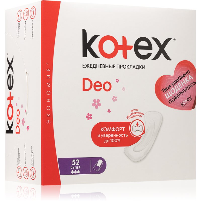 Kotex Super Deo slipové vložky 52 ks