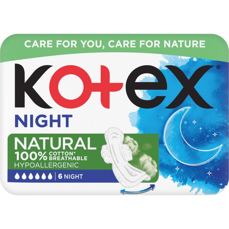 Kotex Natural Night Sanitary Towels 6 Pc
