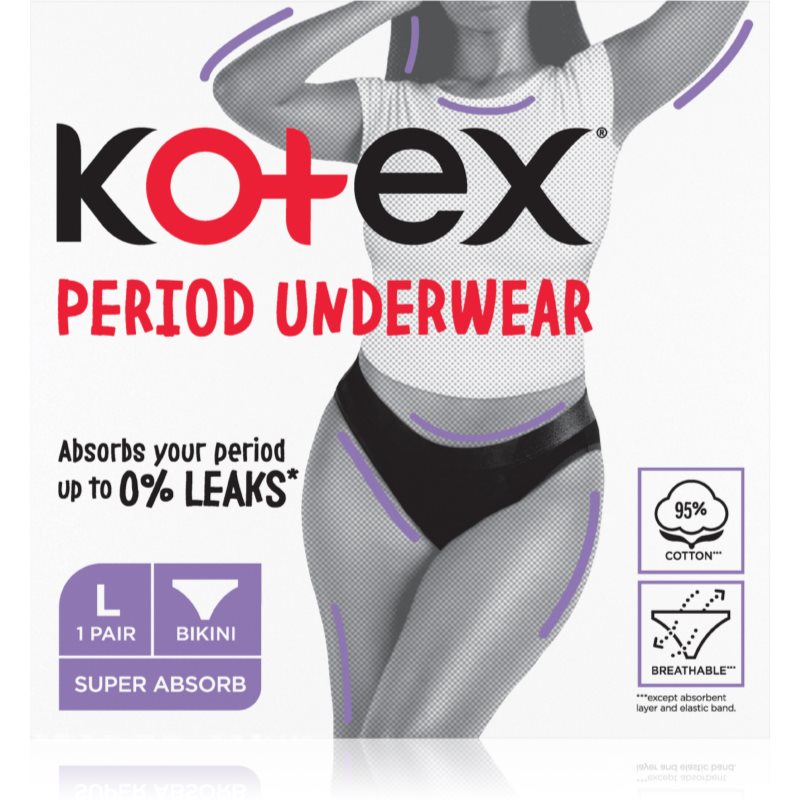 Kotex Period Underwear menštruačné nohavičky veľkosť L 1 ks
