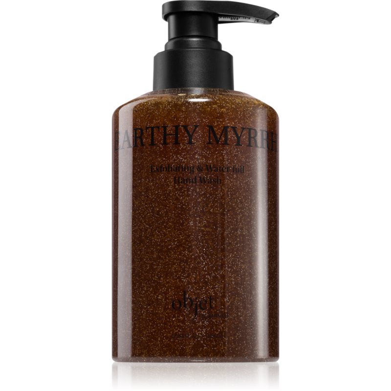 KUNDAL Objet Exfoliating & Waterfull Hand Wash savon liquide traitant pour les mains avec effet exfoliant avec parfums Earthy Myrrh 380 ml