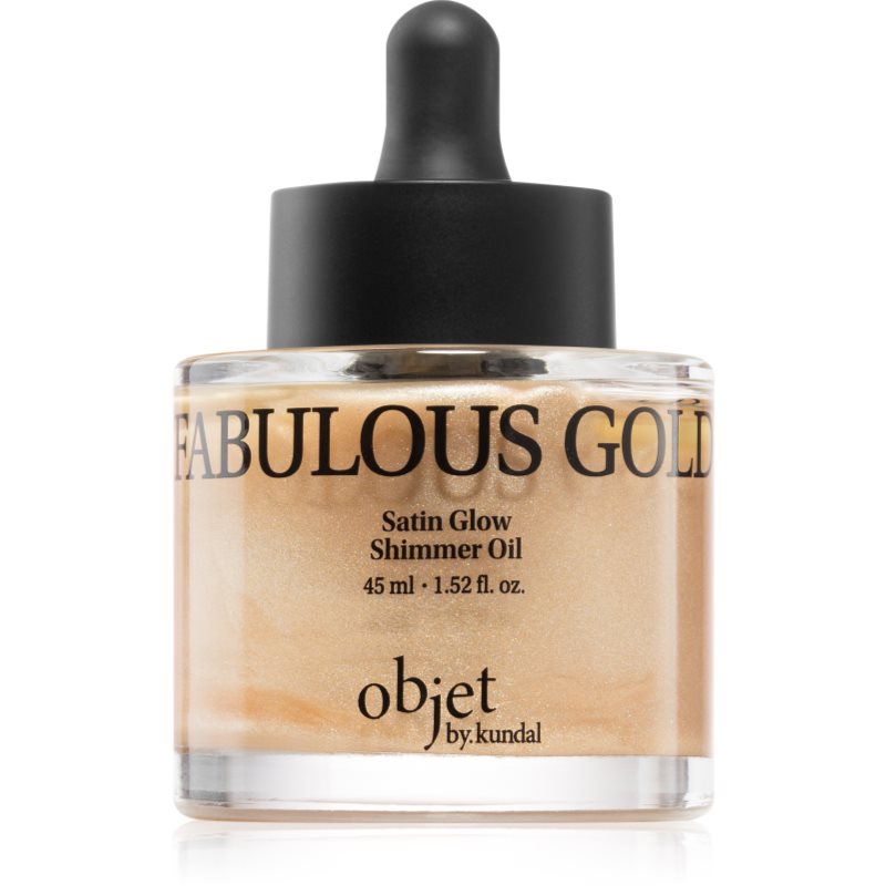 KUNDAL Objet Satin Glow Shimmer Oil bleščeče olje z vlažilnim učinkom odtenek Fabulous Gold 45 ml