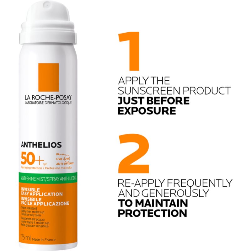 La Roche-Posay Anthelios Spray Rafraîchissant Visage Anti-brillance SPF 50 75 Ml