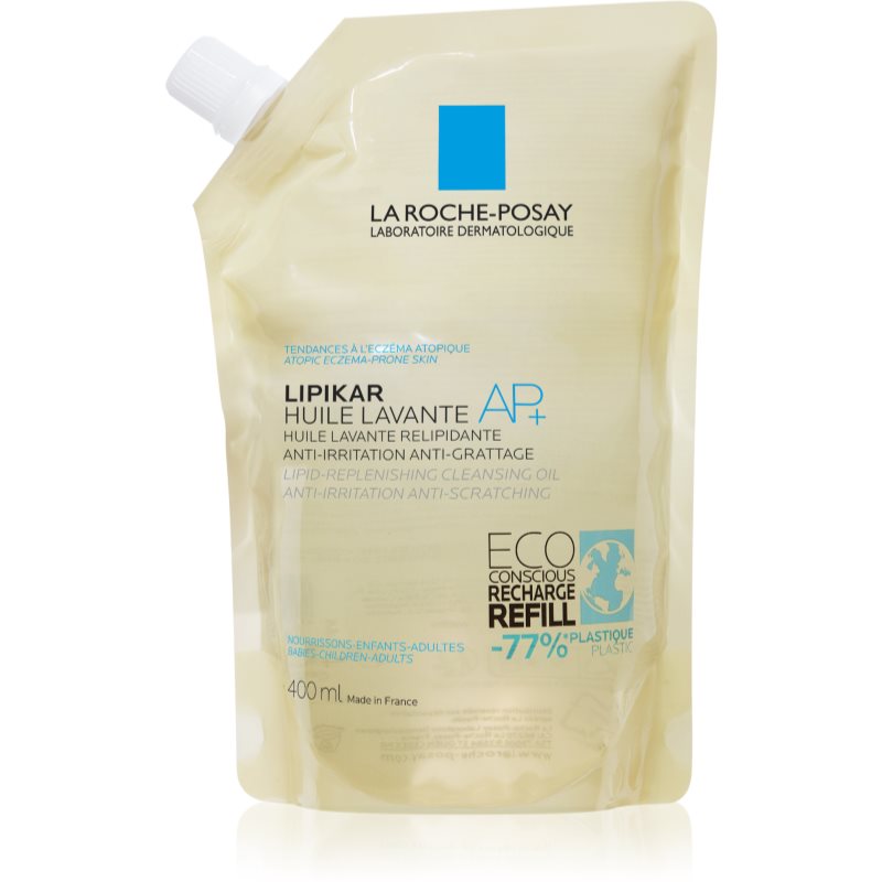 La Roche-Posay Lipikar Huile AP+ zvláčňujúci relipidačný umývací olej proti podráždeniu náhradná náplň 400 ml