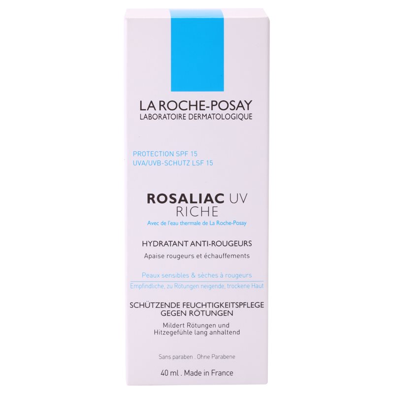 

La Roche-Posay Rosaliac UV Riche поживний заспокоюючий крем для чутливої шкіри схильної до почервонінь SPF 15