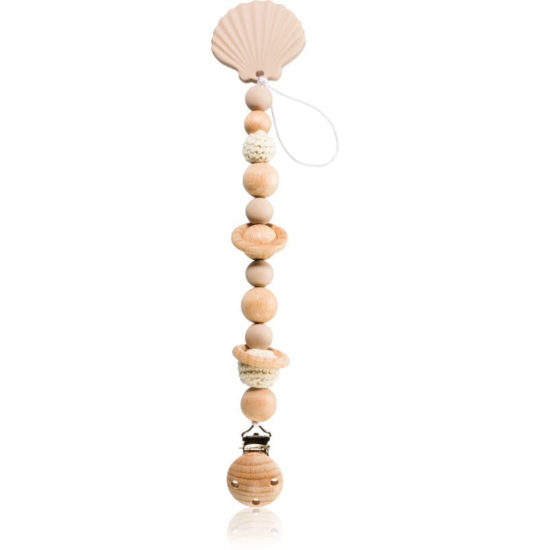 Label Label Pacifier Chain Shell Attache-tétine Avec Chaînette Nougat 1 Pcs