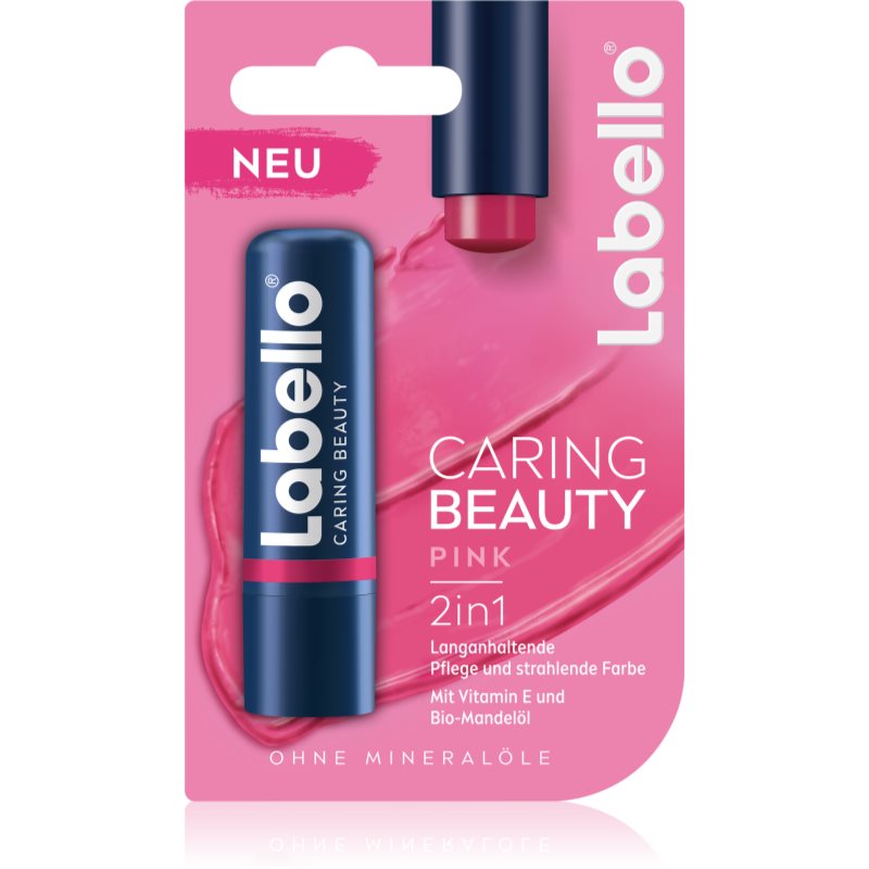 Labello Caring Beauty lūpų balzamas su atspalviu atspalvis Pink 5,5 ml