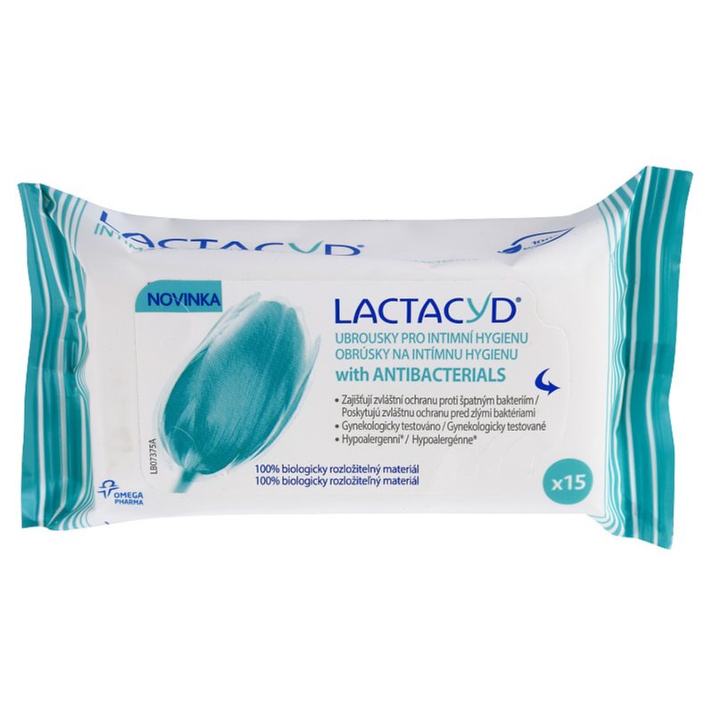 Lactacyd Pharma intymios higienos valomosios servetėlės 15 vnt.