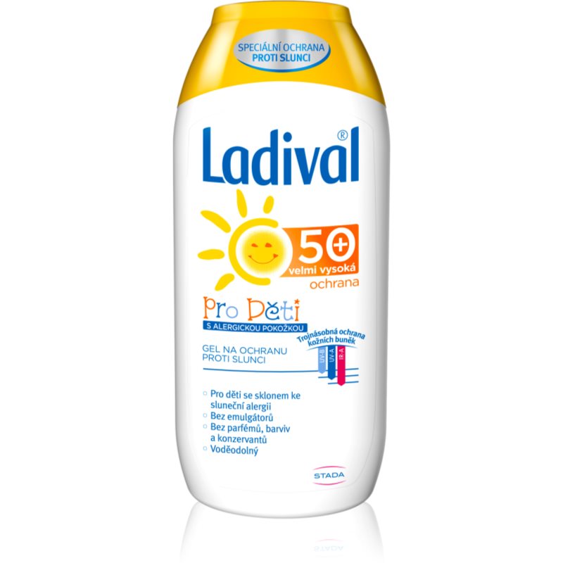 Ladival Kids apsaugos nuo saulės gelinis kremas saulei alergiškai odai SPF 50+ 200 ml
