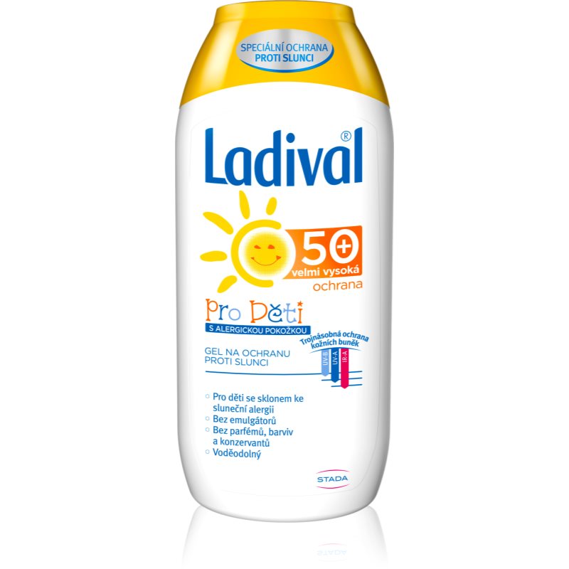 Ladival Pre Deti dětská alergická pokožka ochranný krémový gél na opaľovanie proti alergii na slnko SPF 50+ 200 ml