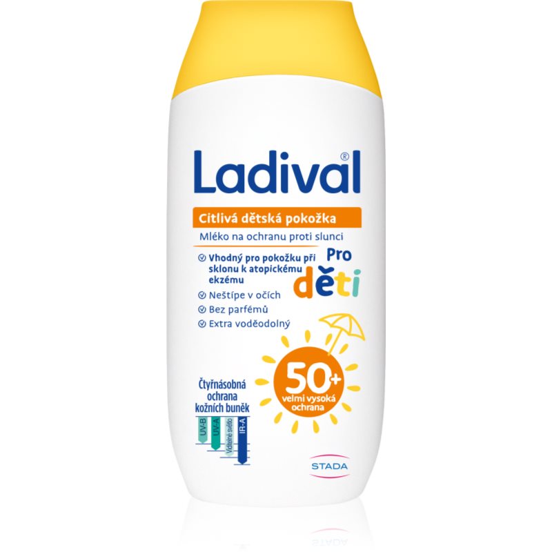 Ladival Kids защитно мляко за чувствителна кожа SPF 50  200 мл.