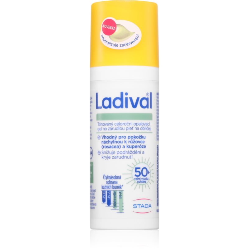 Ladival Sensitive тониращ гел-крем за чувствителна и зачервена кожа SPF 50  50 мл.