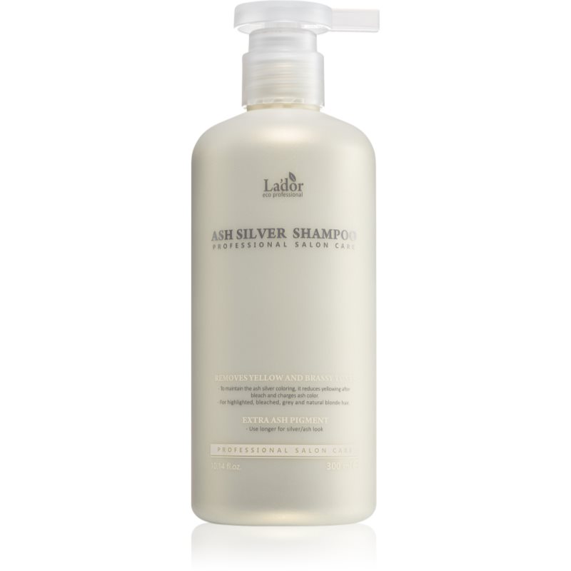 La'dor Ash Silver Shampoo intensiv hydratisierendes Shampoo neutralisiert gelbe Verfärbungen 300 ml