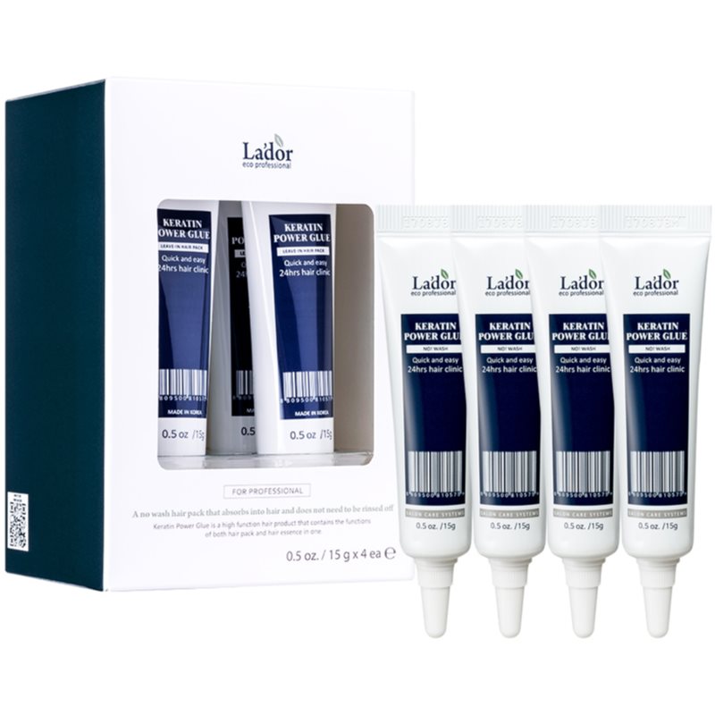 La'dor Keratin Power Glue nenuplaunamoji plaukų priežiūros priemonė su keratinu 4x15 g