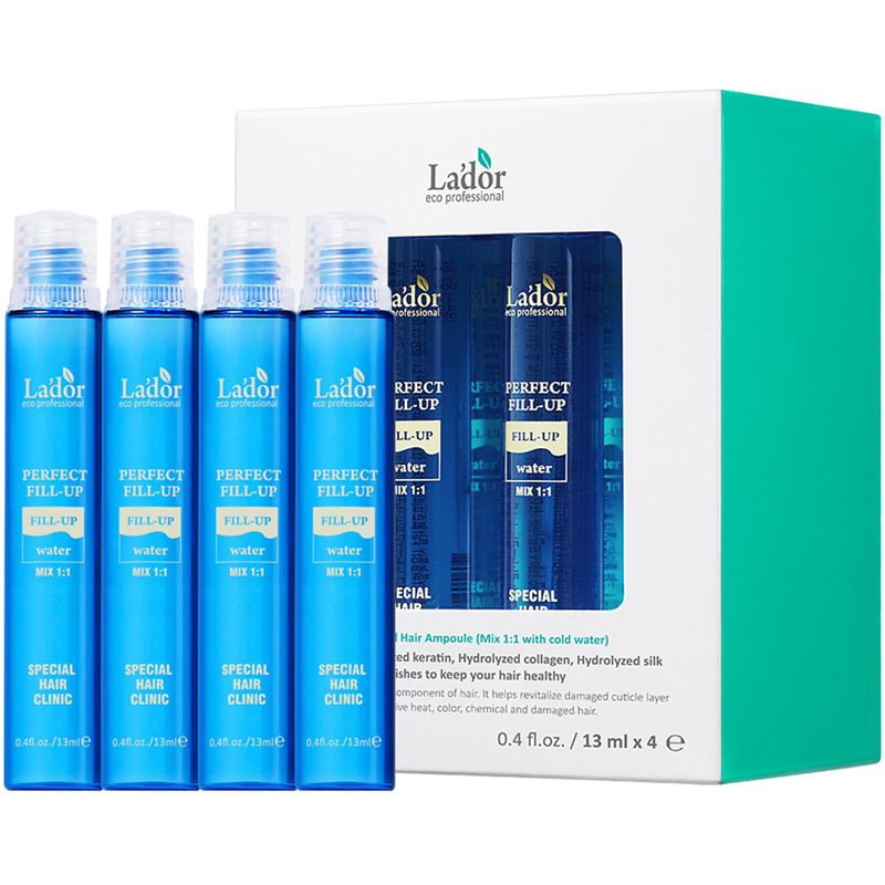 La'dor Perfect Hair Fill-Up intensyvaus poveikio koncentruota priemonė pažeistiems ir trapiems plaukams 4x13 ml