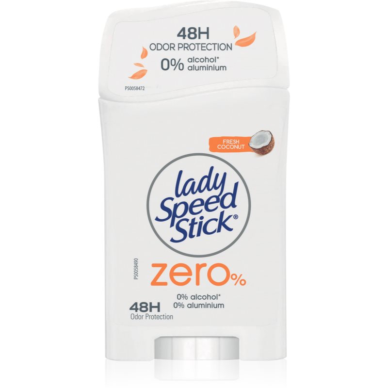 Lady Speed Stick Zero Fresh Coconut твердий дезодорант без вмісту солей алюмінію 40 гр