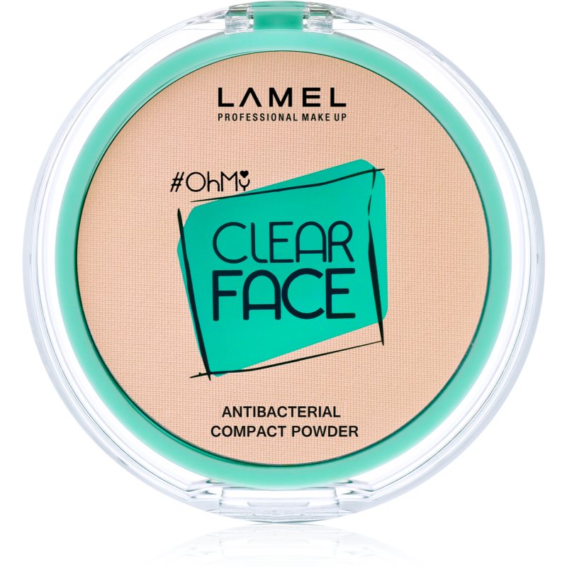LAMEL OhMy Clear Face kompaktni puder s antibakterijskim sastavom nijansa 401 Light Natural 6 g