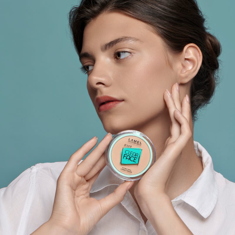 LAMEL OhMy Clear Face компактна пудра з антибактеріальними компонентами відтінок 401 Light Natural 6 гр