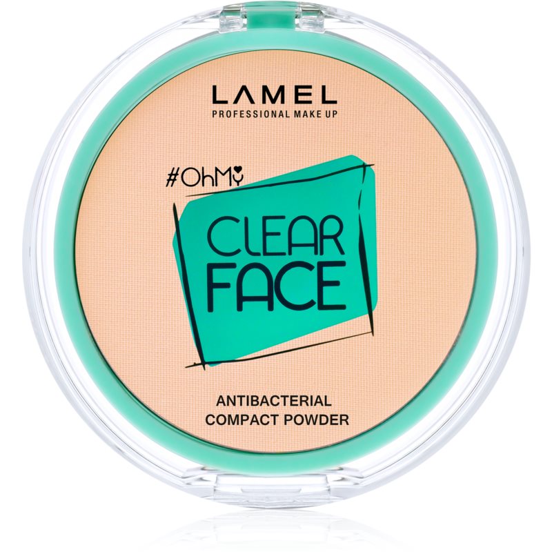 LAMEL OhMy Clear Face kompaktný púder s antibakteriálnou prísadou odtieň 402 Vanilla 6 g