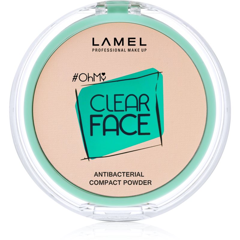 LAMEL OhMy Clear Face компактна пудра з антибактеріальними компонентами відтінок 405 Sand Beige 6 гр