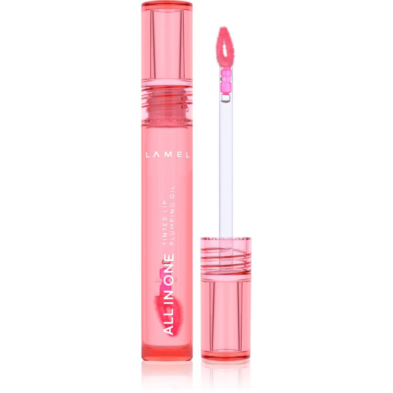 LAMEL All in One Lip Tinted Plumping Oil tonirajuće ulje za usne za povećanje volumena  401 Peachy 3 ml