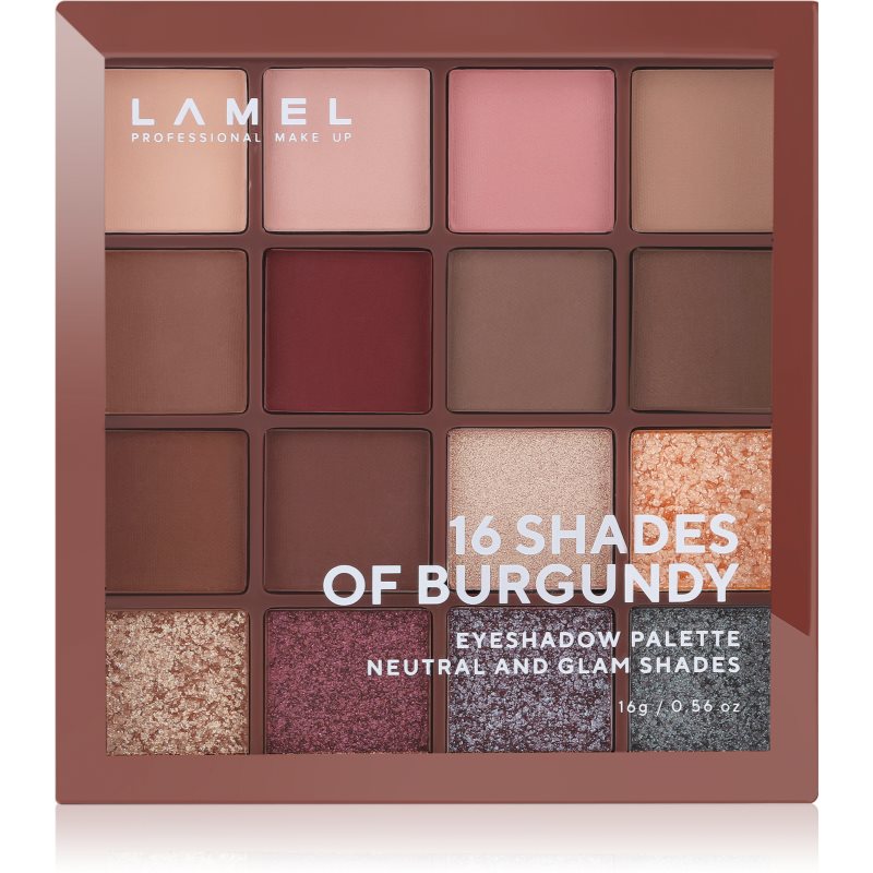 LAMEL 16 Shades Of Burgundy Eyeshadow Palette 16 G