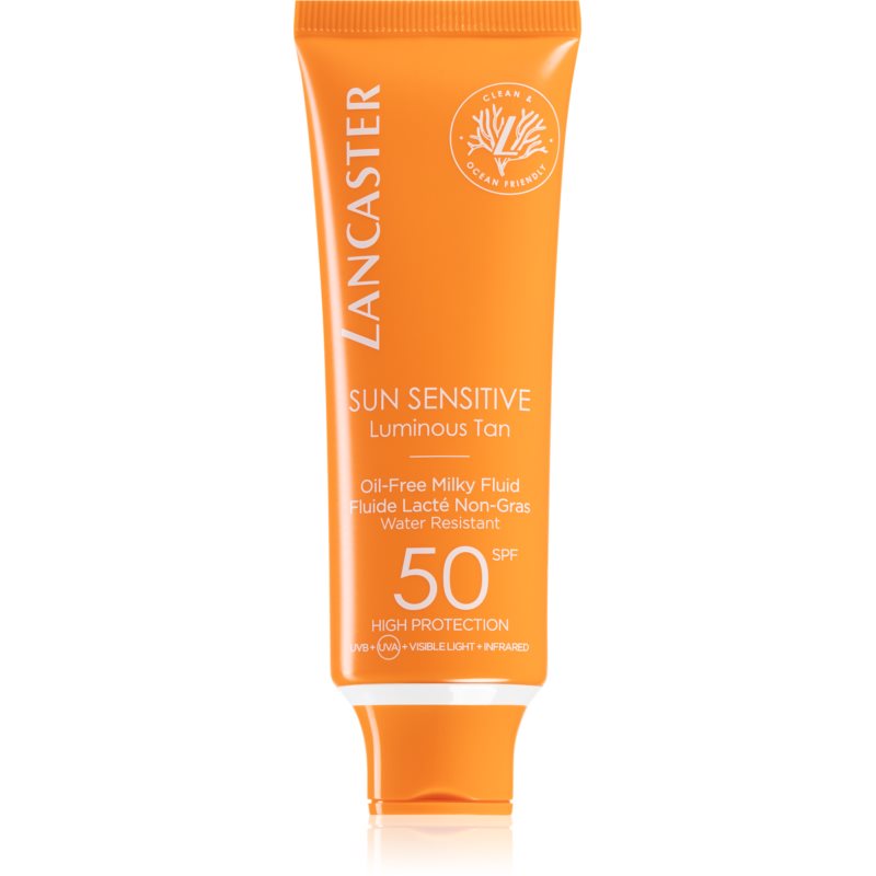 Lancaster Sun Sensitive Oil-Free Milky Fluid флюїд для засмаги для шкіри обличчя SPF 50 50 мл