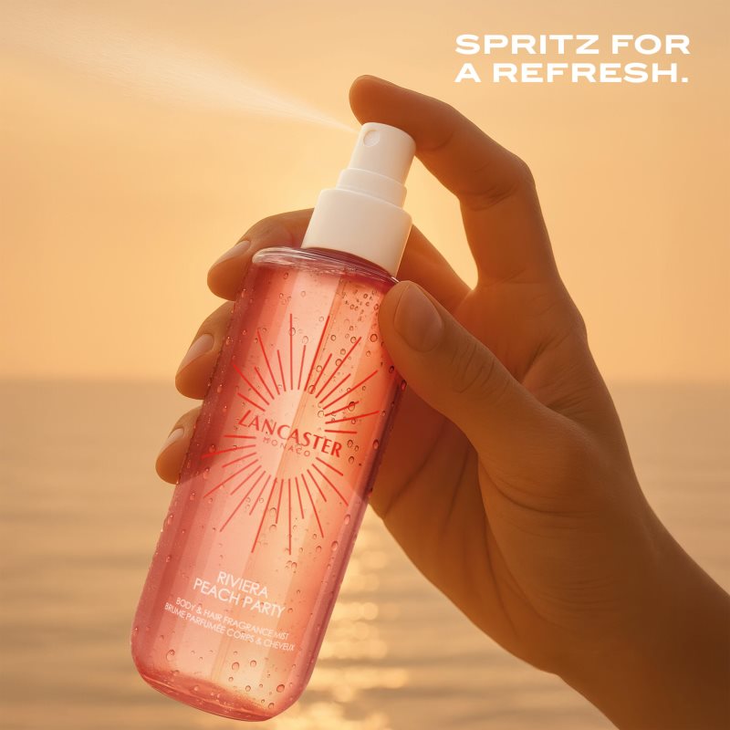 Lancaster Eau de Lancaster Hair & Body Mist parfémovaná mlha na obličej, tělo a vlasy vůně Peach Party 236 ml (obrázek 4)