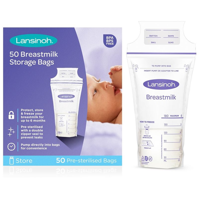 Lansinoh Breastfeeding Breastmilk Storage Bags Sachet Pour La Conservation Du Lait Maternel 50 Pcs