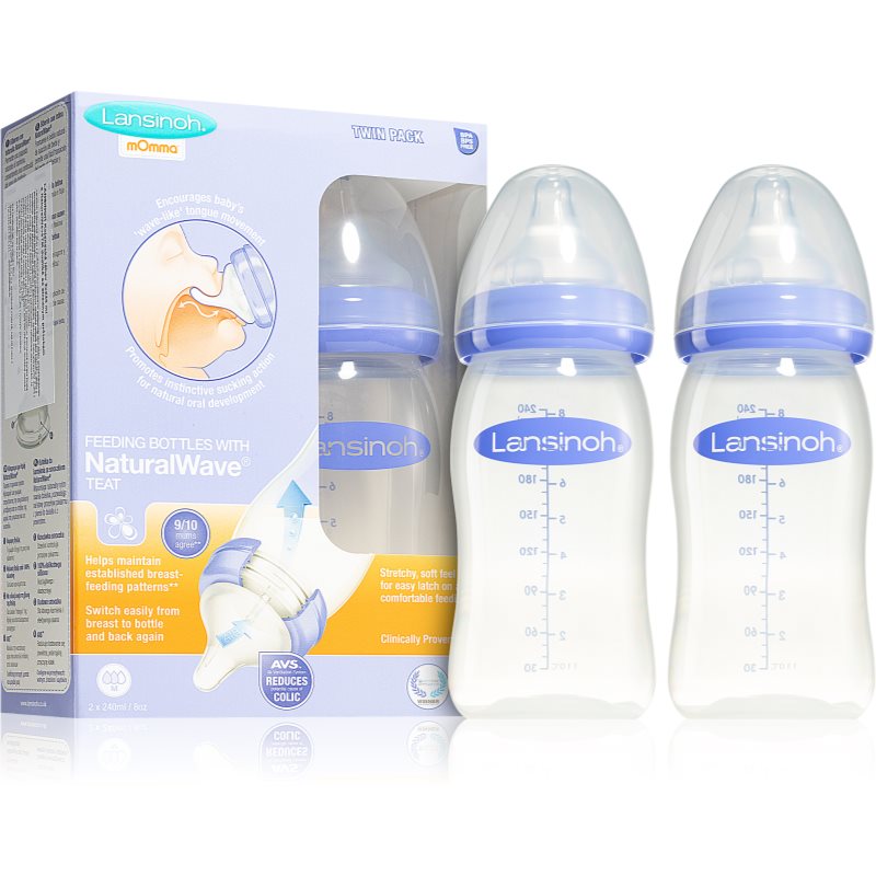 Lansinoh NaturalWave steklenička za dojenčke Medium 2x240 ml