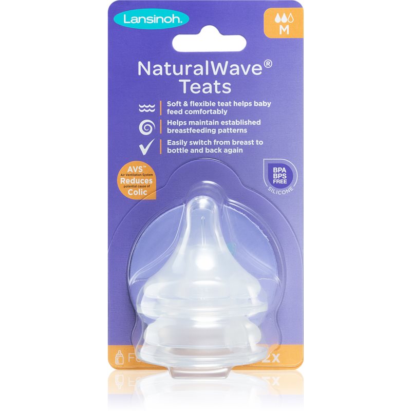 Lansinoh NaturalWave baby bottle teat Medium 2 pc
