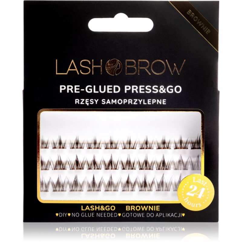 Lash Brow Press&Go Self-Adhesive Eyelashes Self-Adhesive Cluster Lashes Classy Night Brownie 1 Pc