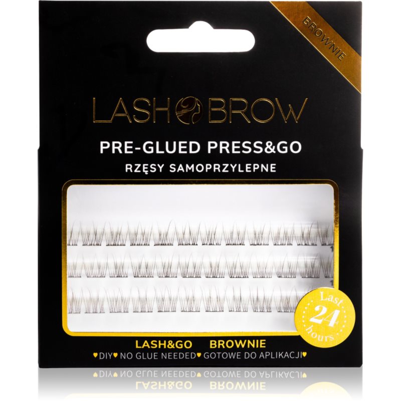 Lash Brow Press&Go Self-Adhesive Eyelashes Self-Adhesive Cluster Lashes No Make Up Brownie 1 Pc