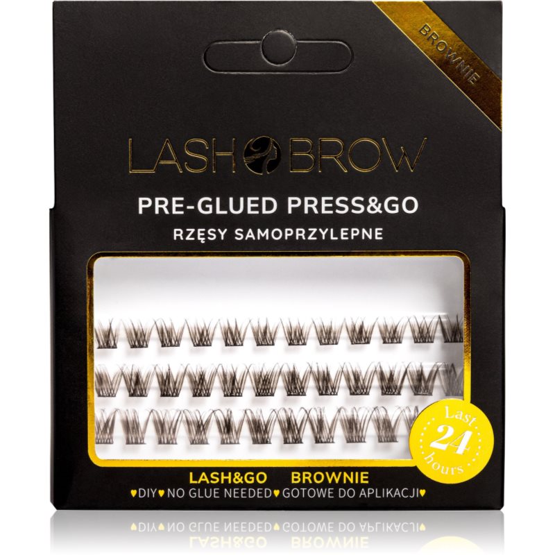 Lash Brow Press&Go Self-Adhesive Eyelashes Self-Adhesive Cluster Lashes Everyday Brownie 1 Pc