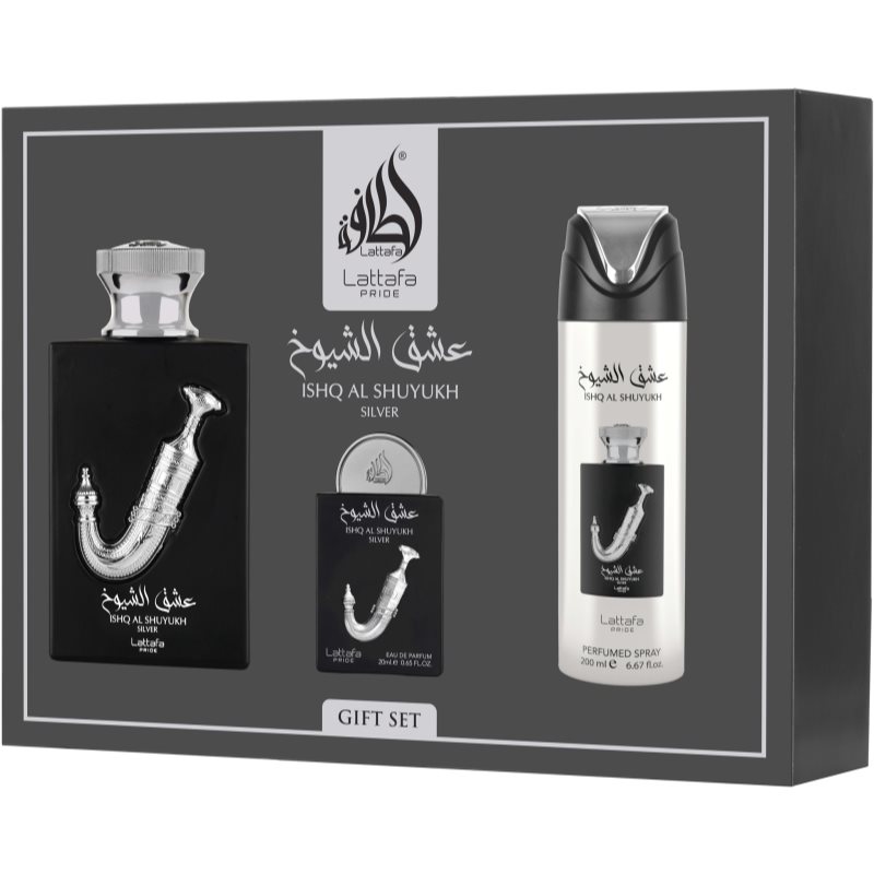 Lattafa Pride Ishq Al Shuyukh Silver dárková sada unisex 1 ks