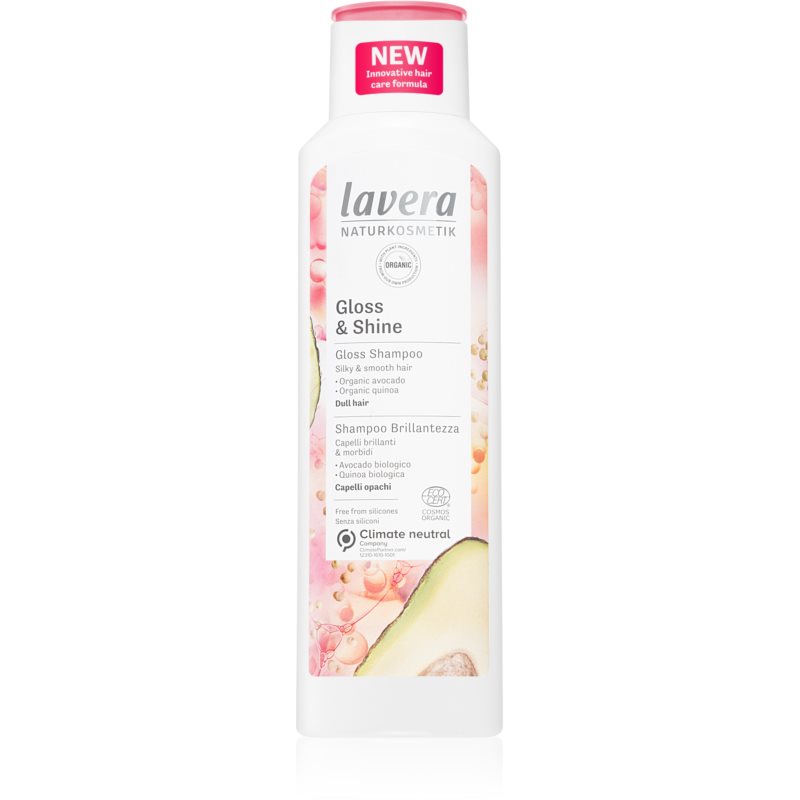 Lavera Gloss & Shine šampūnas plaukų blizgesiui ir švelnumui užtikrinti 250 ml