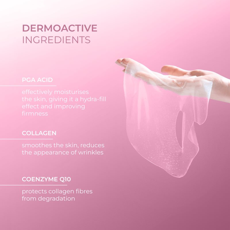 L’biotica PGA Hydro Fusion + Collagen intenzívna hydrogélová maska s vyhladzujúcim efektom 1 ks (obrázok 3)