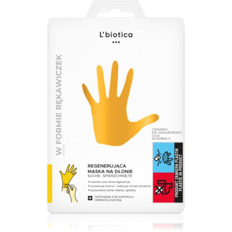 L’biotica Regenerating Hand Mask regeneračná maska na ruky vo forme rukavíc 1 pár