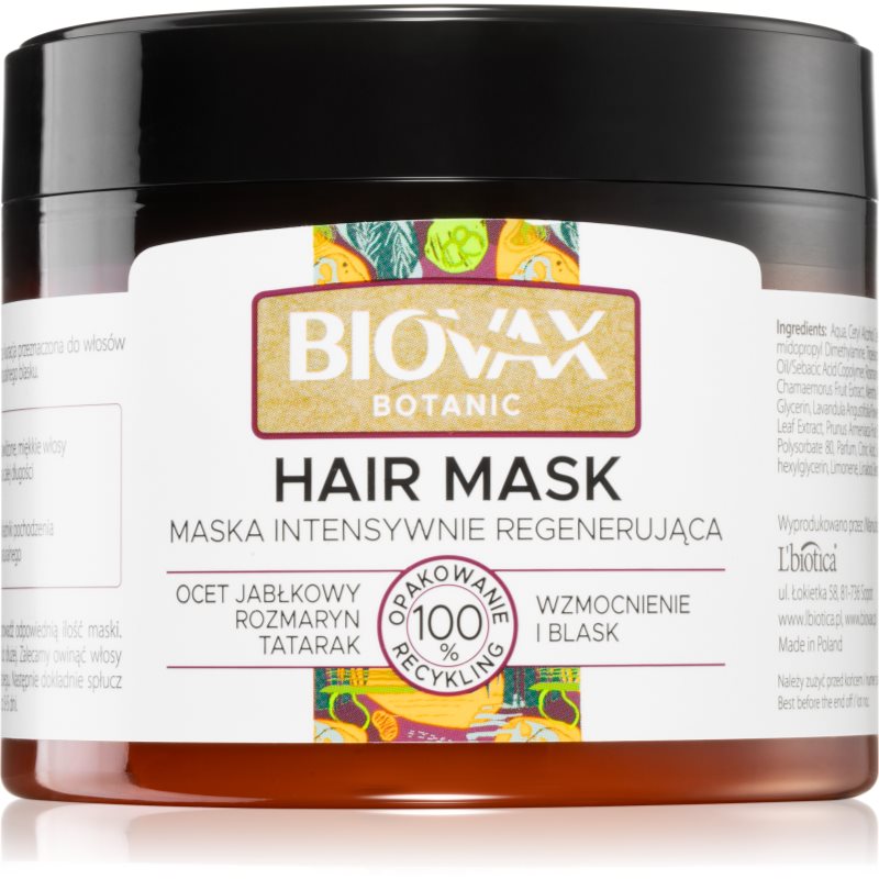 L’biotica Biovax Botanic regeneruojamoji plaukų kaukė 250 ml