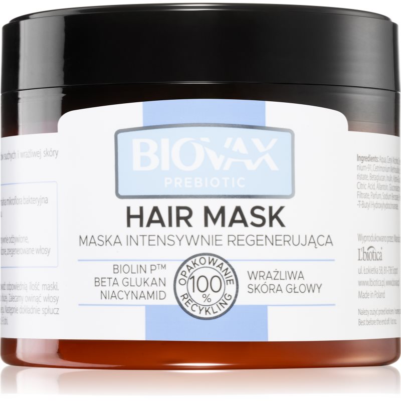 L’biotica Biovax Prebiotic regeneruojamoji plaukų kaukė 250 ml
