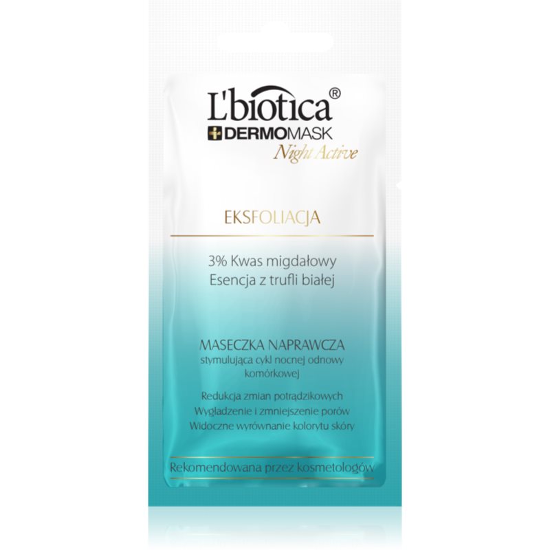 L’biotica DermoMask Night Active eksfolijacijska maska za resurfacing lica 12 ml