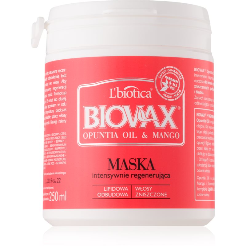 

L’biotica Biovax Opuntia Oil & Mango маска для регенерації для пошкодженого волосся