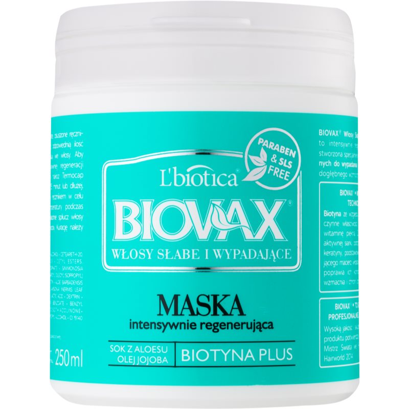 L’biotica Biovax Falling Hair stiprinamoji kaukė nuo plaukų slinkimo 250 ml