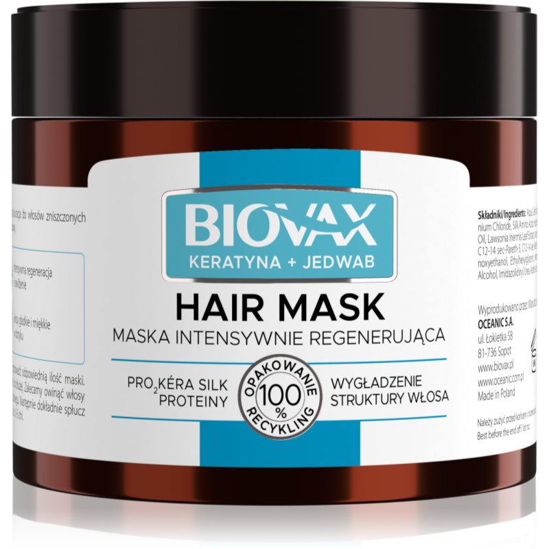 L’biotica Biovax Keratin & Silk Regenerierende Maske für grobes Haar 250 ml