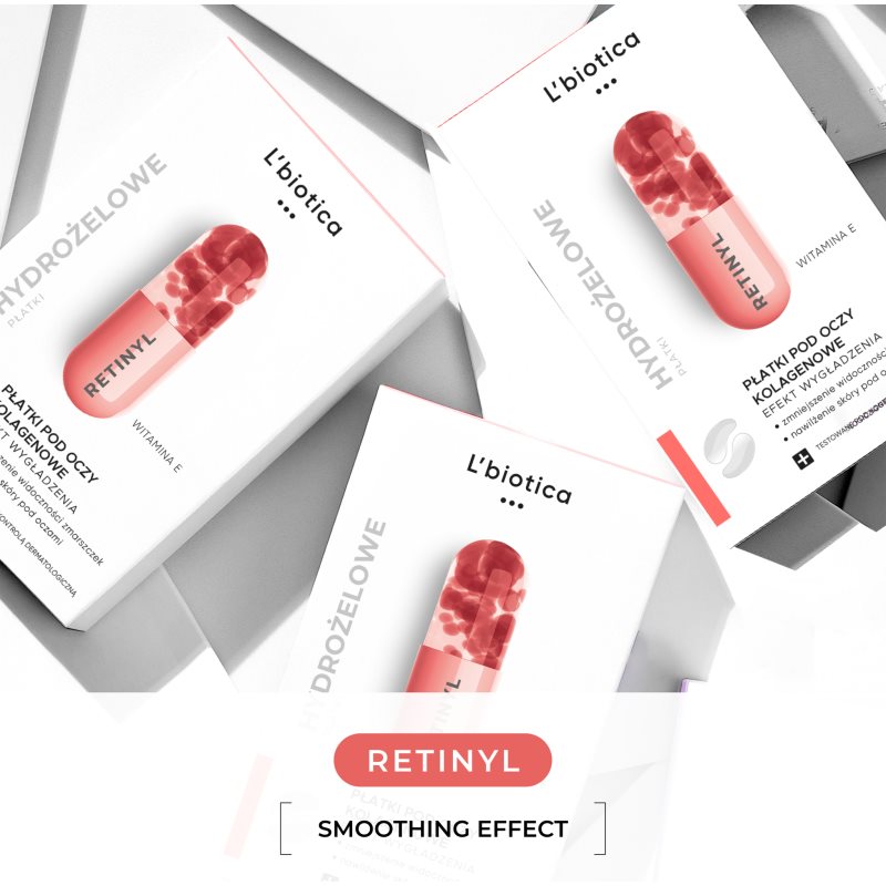 L’biotica Masks kolagénová maska na očné okolie s protivráskovým účinkom 6 ks