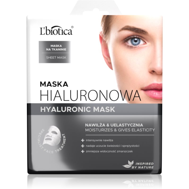 L’biotica Masks Hyaluronic Acid maska iz platna z vlažilnim in gladilnim učinkom 23 ml