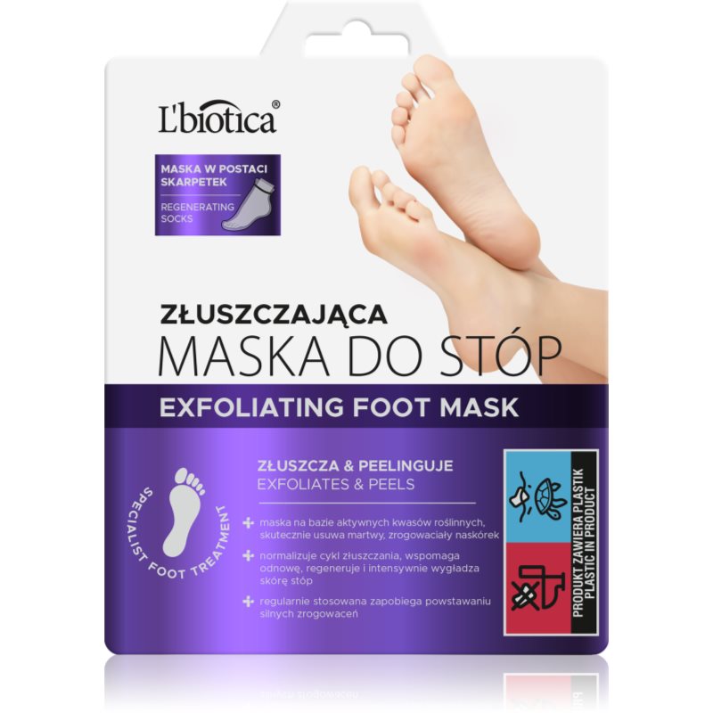 

L’biotica Masks шкарпетки для пом’якшення та зволоження шкіри ніг з ефектом ексфоліації