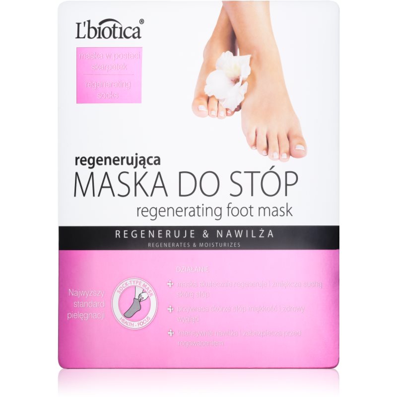 L’biotica Masks regeneračná maska na chodidlá vo forme ponožiek 32 ml